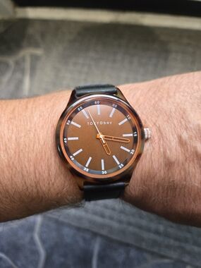 TOKYObay Brown Dial Leather Strap Watch